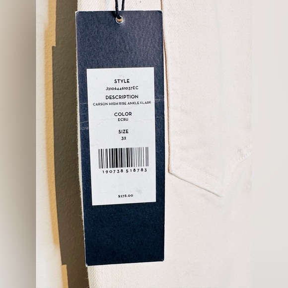 Veronica Beard Carson High-Rise Ankle Flare Jeans Ecru Women's NWT - Picture 11 of 16